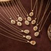Oval Birth Flower Birthstone Photo Frame Necklace