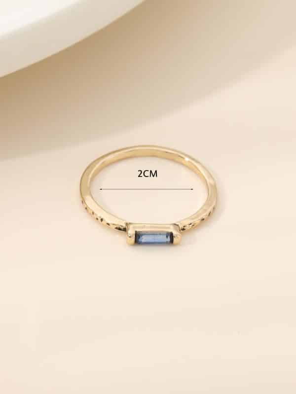 18K Gold White Zircon Ring Simple And Stylish Women