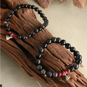 Obsidian Cinnabar Colorful Obsidian Stone Bracelet