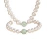 Natural Freshwater Pearl Necklace Suit Green Jade