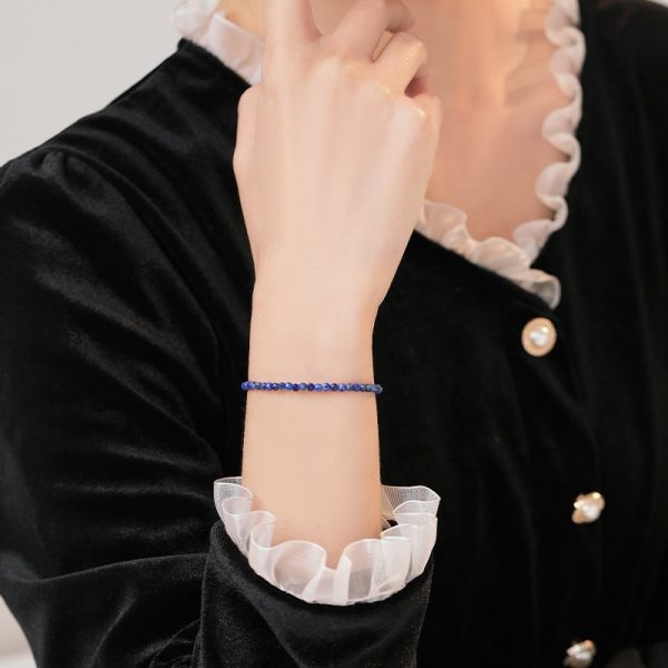 3mm Extremely Fine Lapis Lazuli Natural Crystal Bracelet