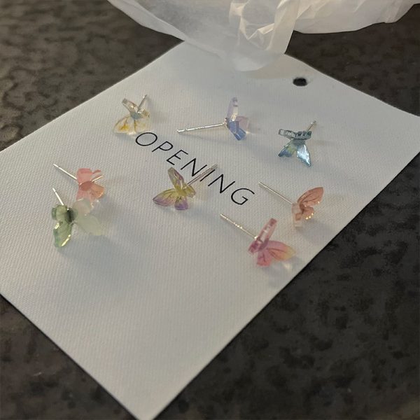 fcba7fca-2750-45f6-b41d-296105f339dc.jpg Women's Fashionable And Cute Multi-coloured Butterfly Earrings Set