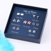 Fashion 925 Silver Needle Asymmetrical Earrings Gift Set