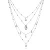 Women's Diamond Six-pointed Star Pendant Necklace Multi-layer