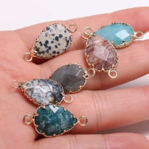 Drop Shaped Faceted Natural Stone Connector