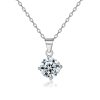 S925 Sterling Silver Necklace Simple Zircon Pendant Micro-inlaid