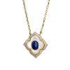 Flower Necklace Inlaid Lapis White Shell Pendant Neck Accessories Atmospheric Design