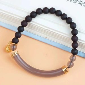 Sandalwood Smoke Purple Agate Double Bracelet