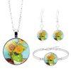 Kiss Time Gemstone Fashion Silver Bracelet Earrings Jewelry Set
