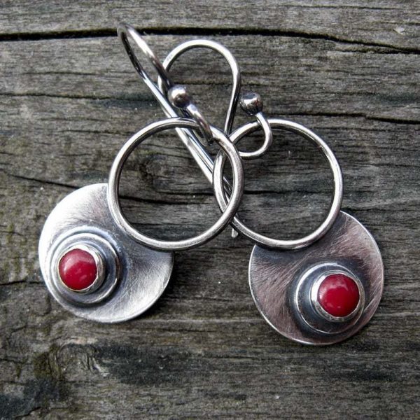 RETRO Geometric Circle Turquoise Earrings