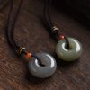 Hetian Jade Smoke Mauve Jade Safety Buckle Pendant For Men And Women
