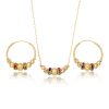Colorful Beads Jewelry Non-fading Necklace Earrings Two-piece Set