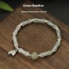 Natural Tianshan Green Bamboo Pure Silversterling Silver Bracelet For Women