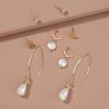 Simple And Versatile Earrings Set Diamond Pearl Earrings Drop Earrings Multi-style Earrings