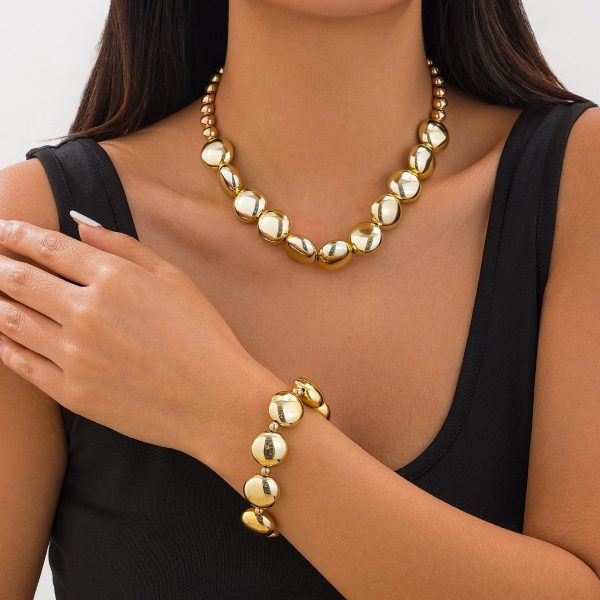 Retro Exaggerated Irregular CCB Beaded Necklace Personality