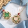 S925 Silver Inlaid Natural Chrysoprase Agate Necklace