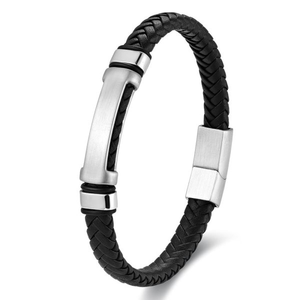 European And American Popular Simplicity Men's Weaving Leather Bracelet