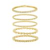 Moissanite Round Beads Classic Style Gold Twin 5-piece Bracelet Set Does Not Fade