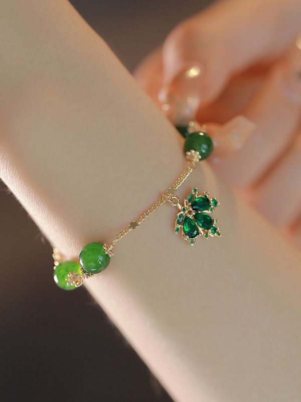Women's New Chinese Zircon Maple Leaf Pendant Adjustable