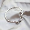 925 Sterling Silver Vintage Distressed Lock Knot Hook Thick Bracelet