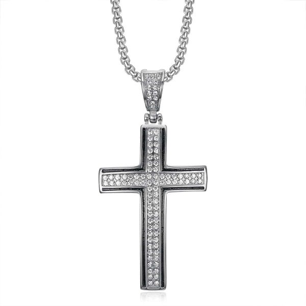 HIPHOP Stainless Steel Gold Plated Full Diamond Necklace