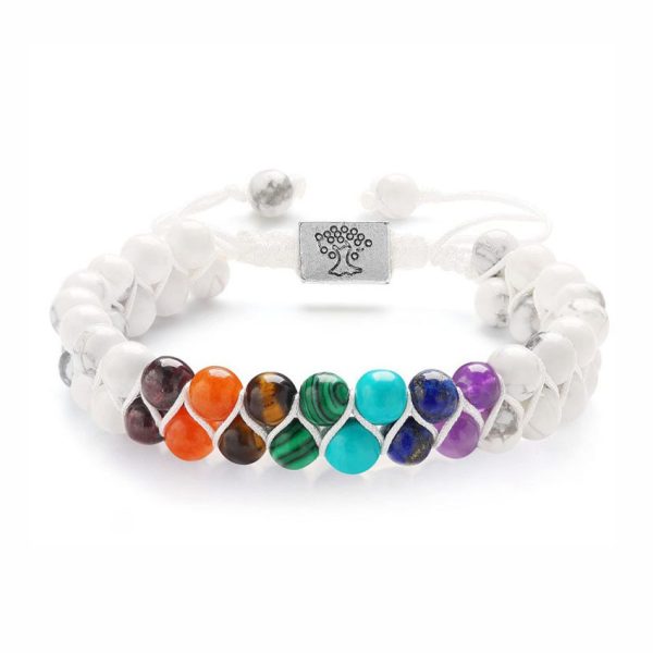 Natural Stone Volcanic Lava Stone Double Row Bracelet