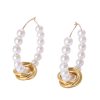 Ladies Harajuku Style Circle Pearl Earrings