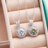 S925 Sterling Silver Moissanite Necklace Women's Light Luxury 1 Karat Round Full Diamond Clavicle Chain