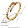Stainless Steel 18K Gold Plating Color Round Zirconium Bracelet