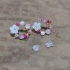 S925 Sterling Silver Fresh Pink Garland Stud Earrings Korean And Japanese Style
