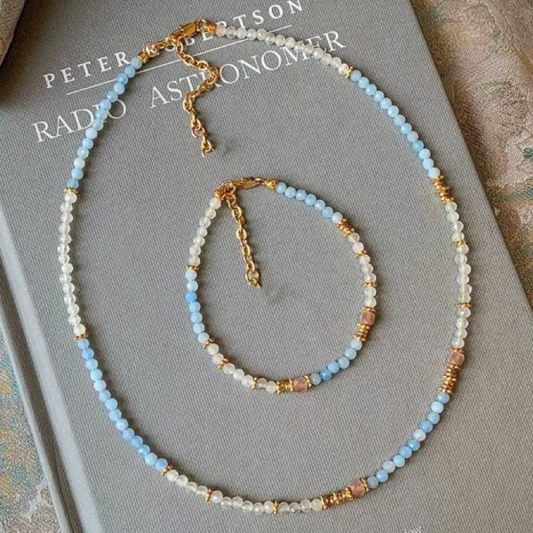 Natural Crystal String Beads Women's Necklace Bracelet