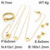Ring Mesh Cat's Paw Stainless Steel Necklace Bracelet Cute Pet Four-piece Ring Set Jewelry