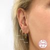 S925 Sterling Silver Classic Glossy Big Circle Ear Clip Minimalist Exaggerated Earrings