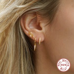 Sterling Silver Earrings Set Sun Flower Stars