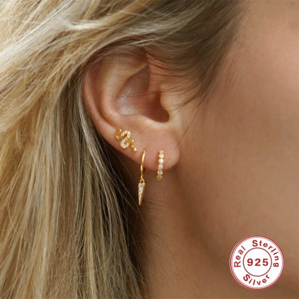 Sterling Silver Earrings Set Sun Flower Stars