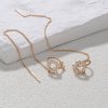 New Korean Super Fairy Ear Thread Female Fashion Personality Round Copper Micro Set Zircon Ear Studs Earbone Clip Chain Simple Style Long Earrings